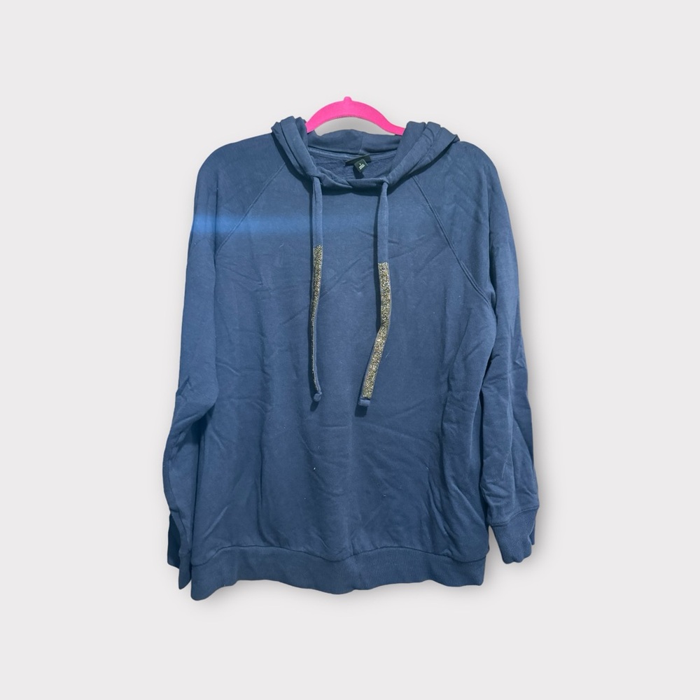 Torrid blue sweatshirt with crystal gem accents